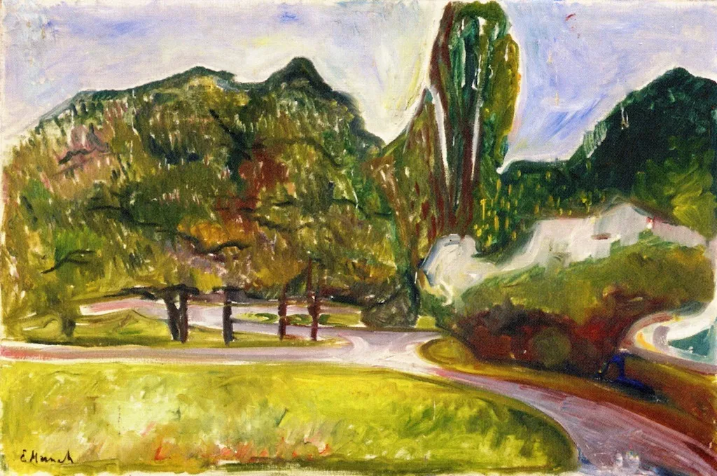 Summer Night in Studenterlunden, by Edvard Munch, oil, 1904
