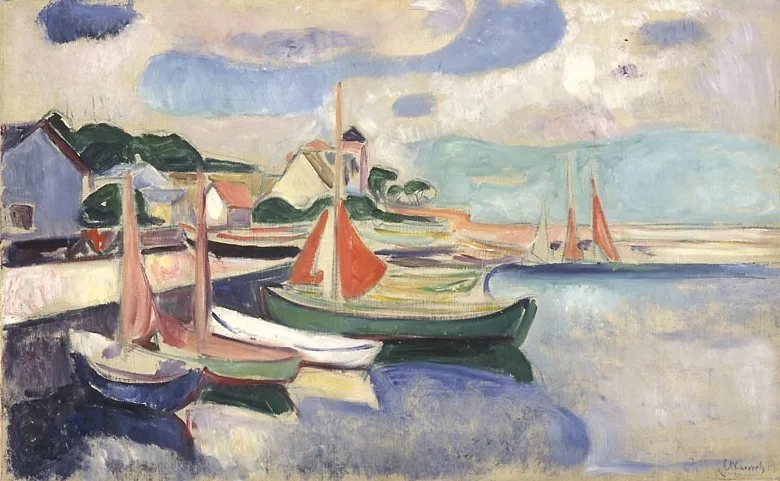 Taarbæk Harbour, by Edvard Munch, oil, 1905