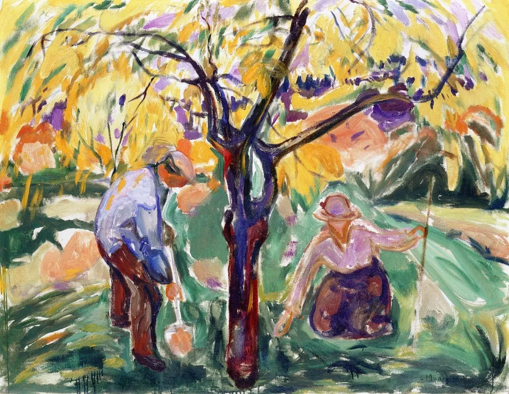 The Apple Tree, by Edvard Munch, oil, 1921