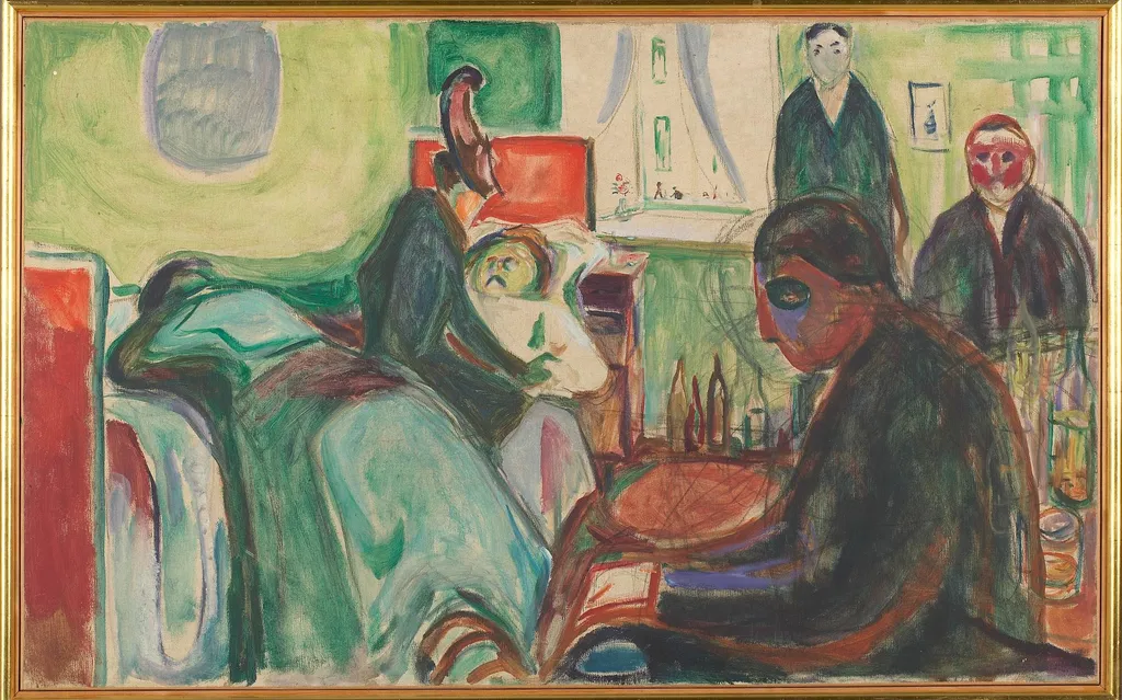 The Death of the Bohemian, by Edvard Munch, oil, 1925
