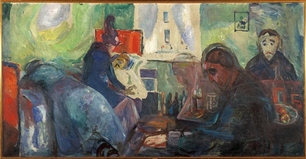 The Death of the Bohemian, by Edvard Munch, oil, 1915