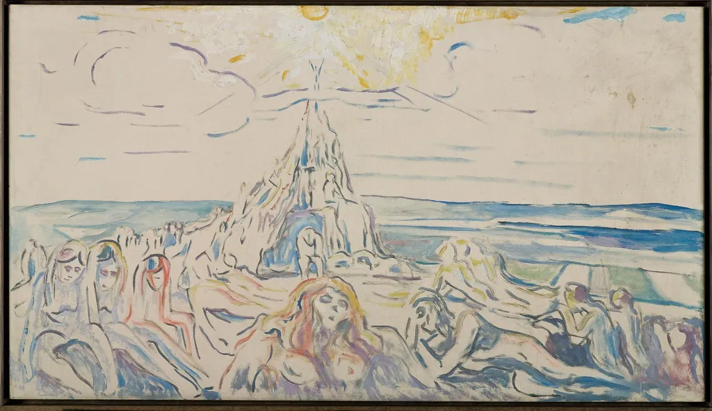 The Human Mountain, by Edvard Munch, oil, 1909