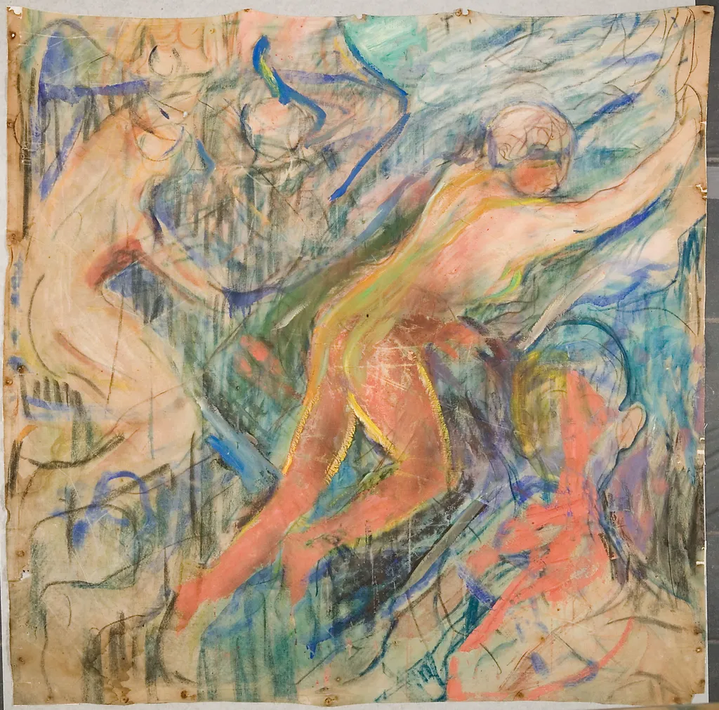 The Human Mountain: Left Upper Part, by Edvard Munch, oil, 1926
