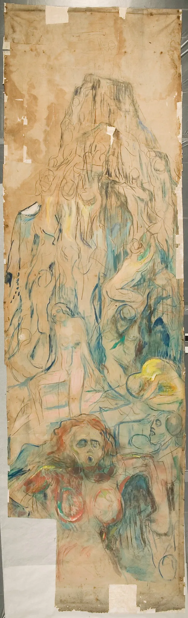 The Human Mountain: Middle Part, by Edvard Munch, charcoal, 1926