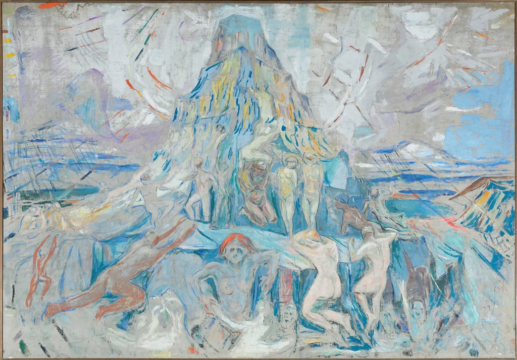 The Human Mountain: Towards the Light, by Edvard Munch, oil, 1927