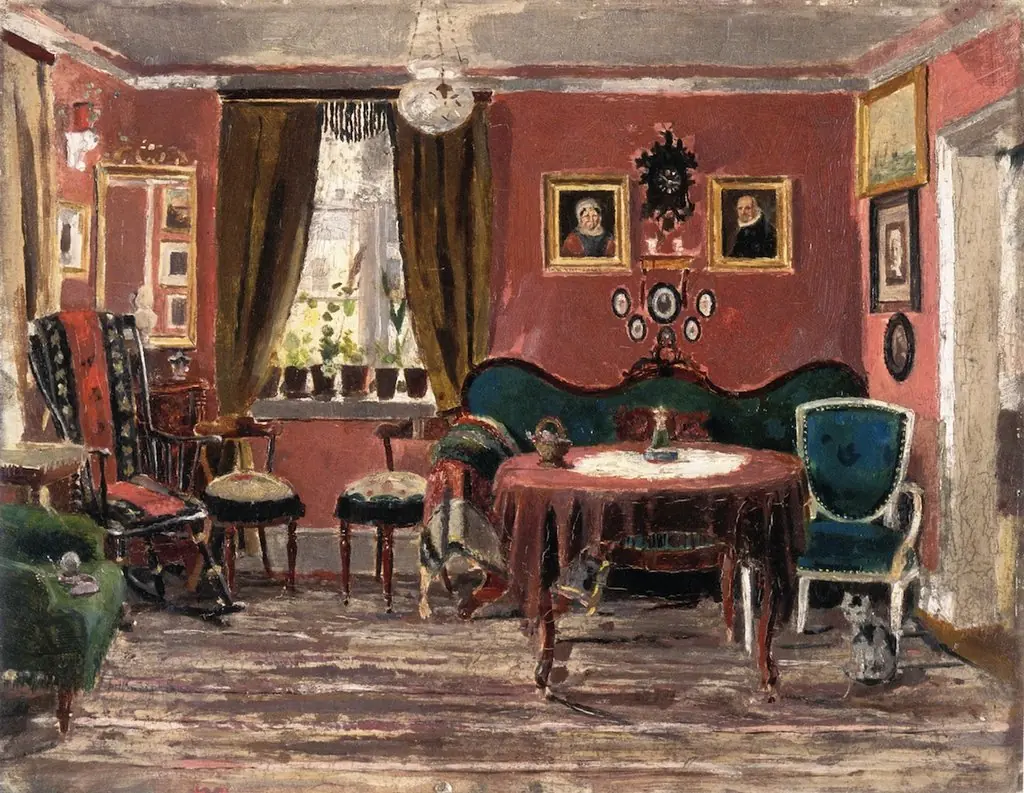 The Living-Room of the Misses Munch in Pilestredet 61, by Edvard Munch