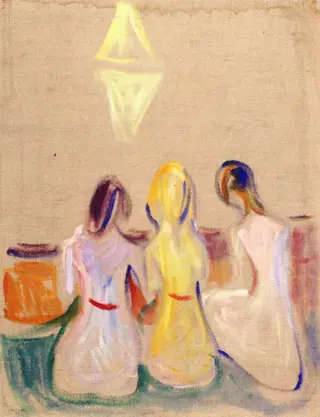 Three Seated Young Women, by Edvard Munch, 1906