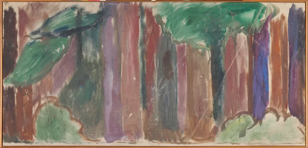 Tree Trunks, by Edvard Munch, oil, 1920