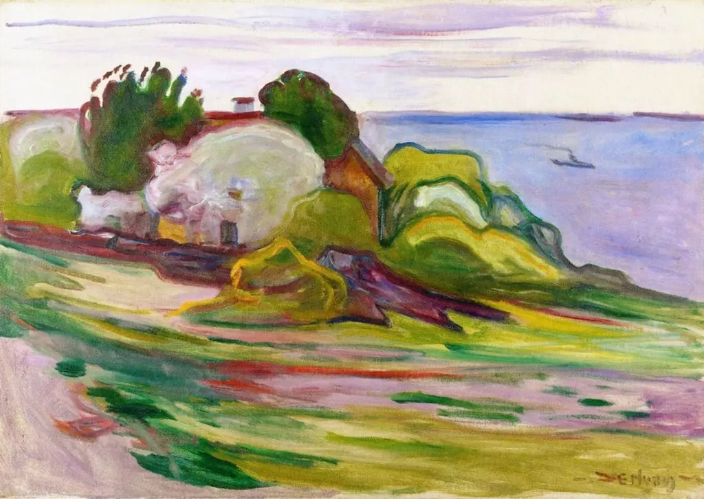 Trees and Torpedo Boat, by Edvard Munch