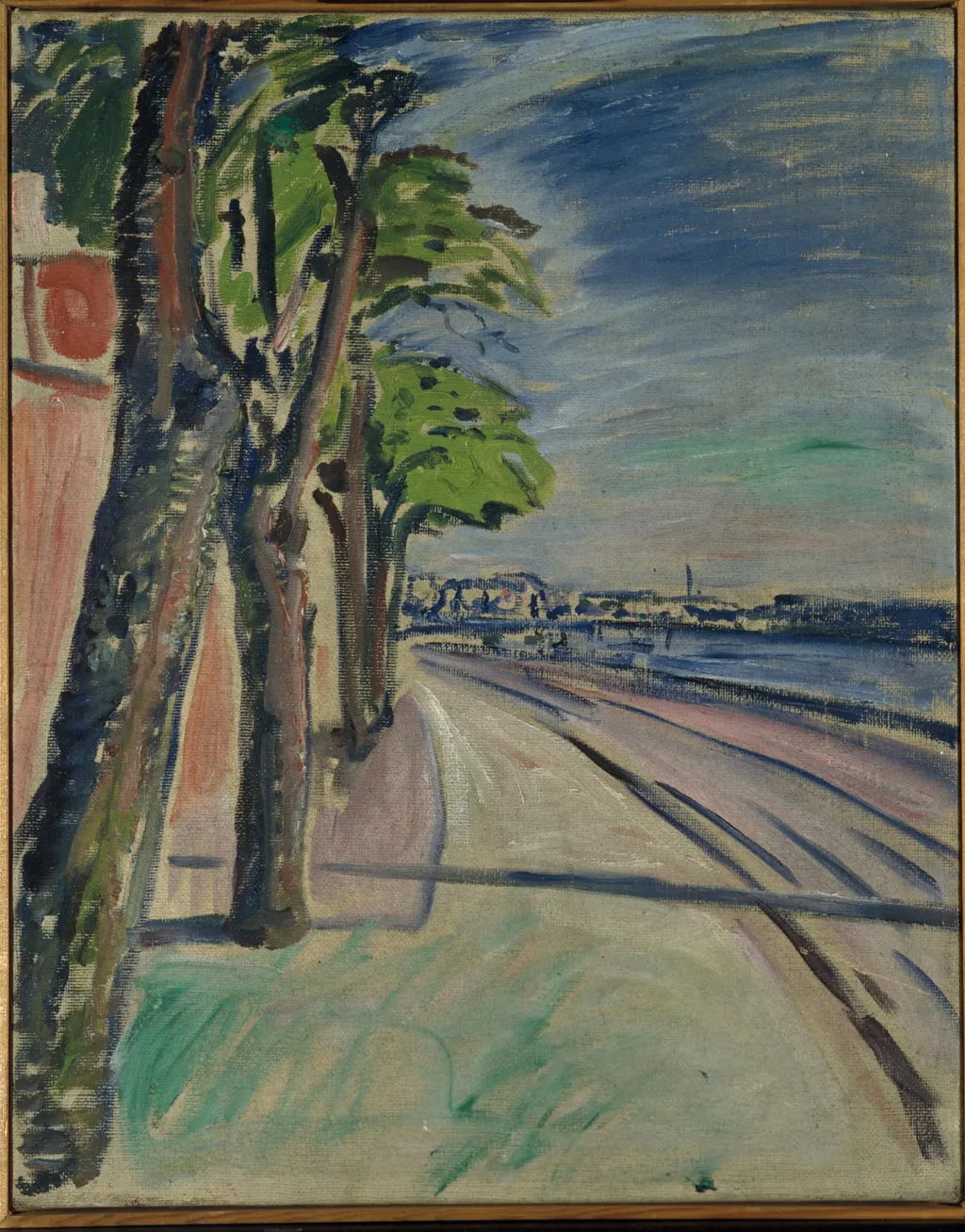 Trees by the Canal, by Edvard Munch, oil, 1908