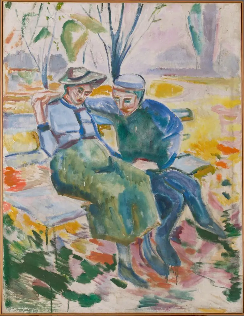 Two People on a Bench, by Edvard Munch