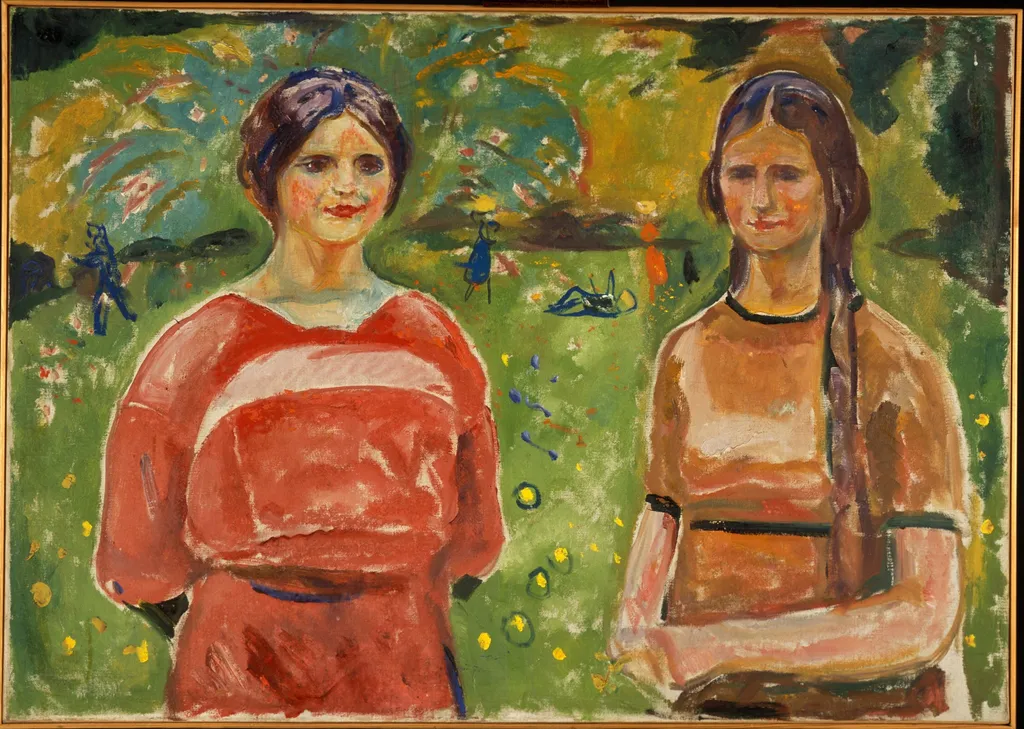 Two Sisters, by Edvard Munch, oil, 1912