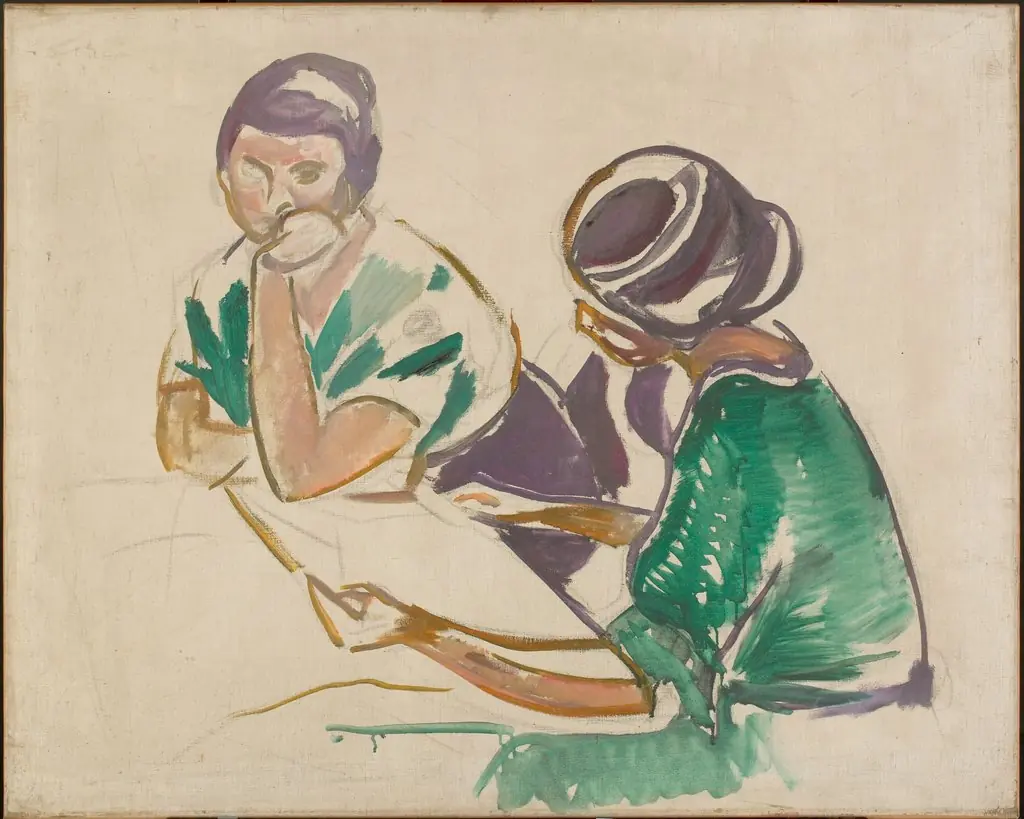 Two Women at the Table, by Edvard Munch