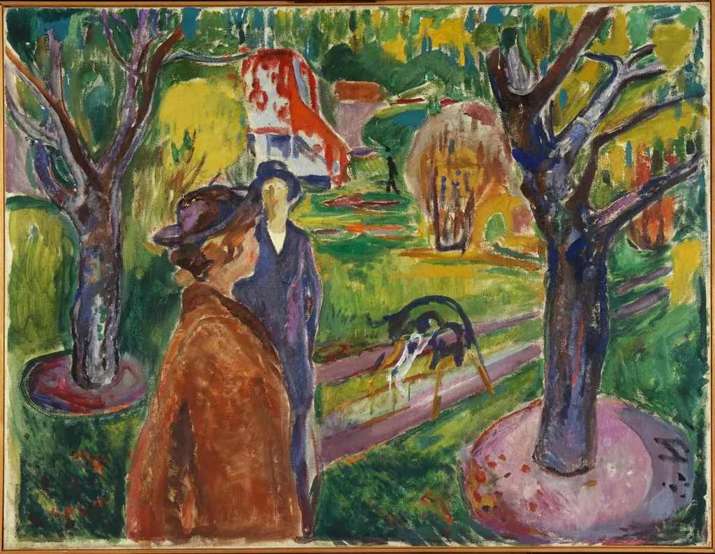 Two Women in the Garden, by Edvard Munch