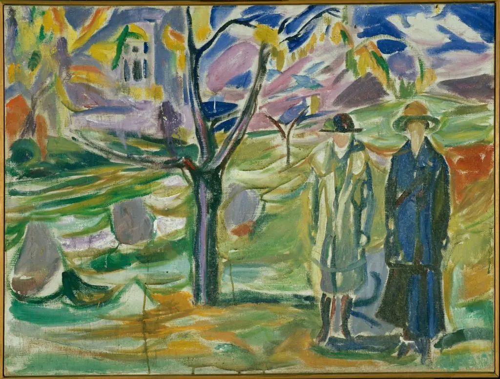 Two Women in the Garden, by Edvard Munch