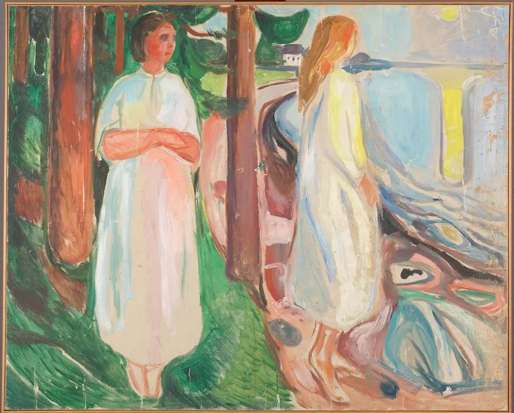 Two Women in White on the Beach, by Edvard Munch