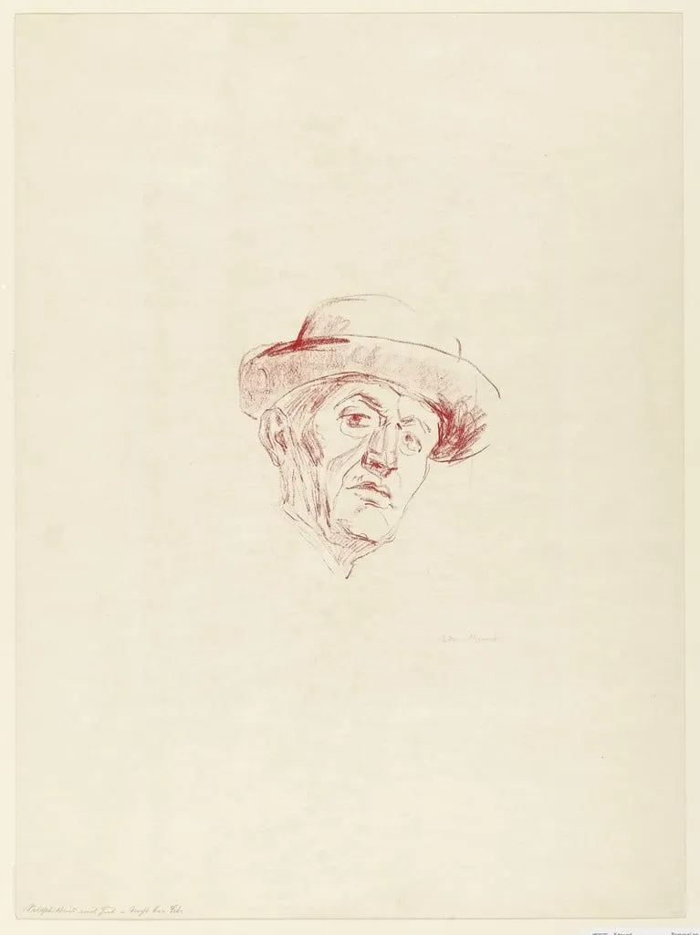 Untitled, by Edvard Munch, ink, 1927