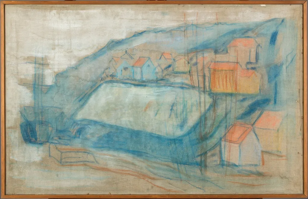 Village by the Sea, by Edvard Munch, tempera, 1909