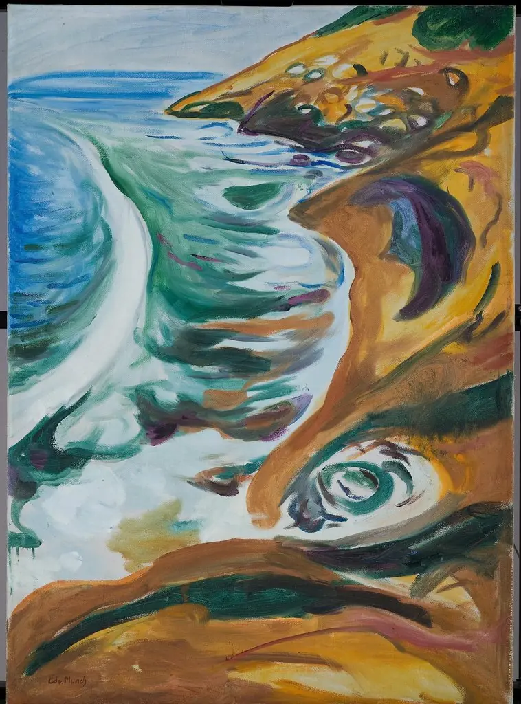 Waves Breaking on the Rocks, by Edvard Munch