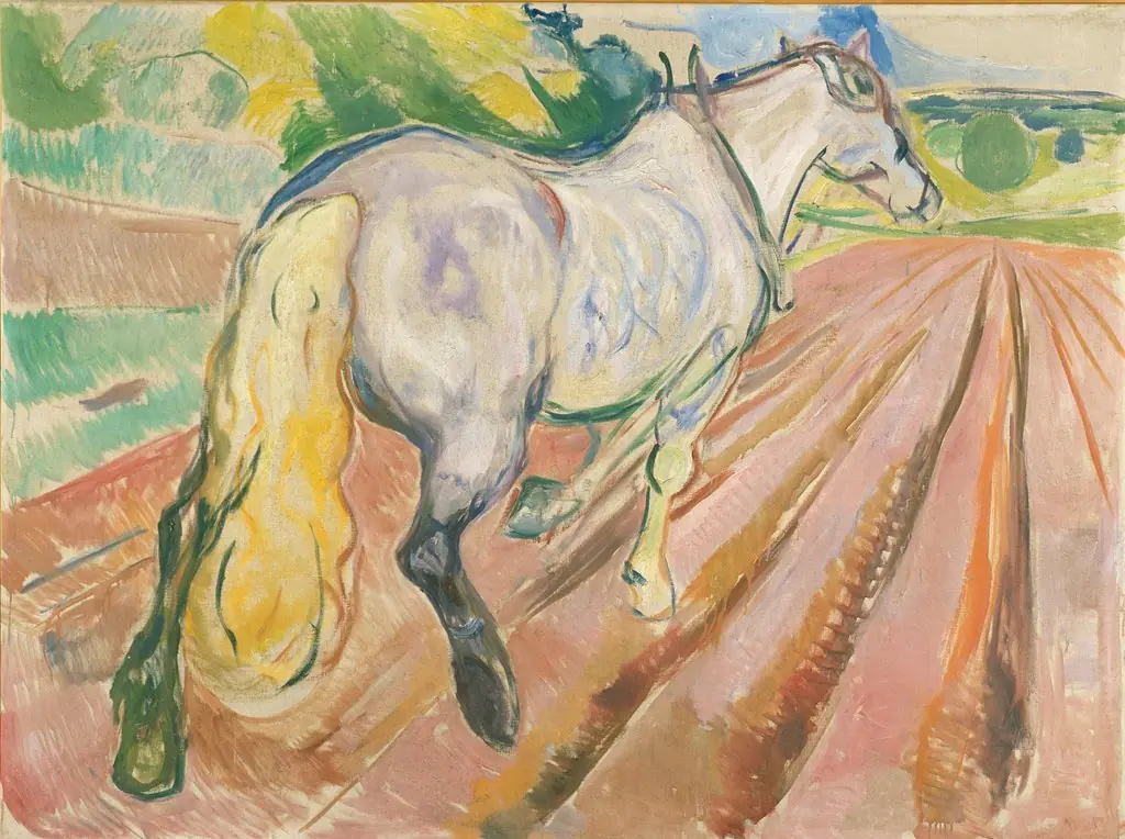 White Horse Seen from the Rear, by Edvard Munch