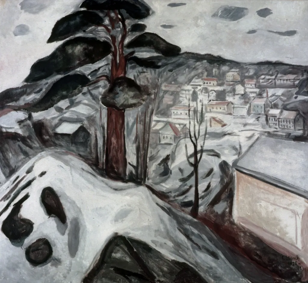 Winter in Kragerø, by Edvard Munch, oil, 1925