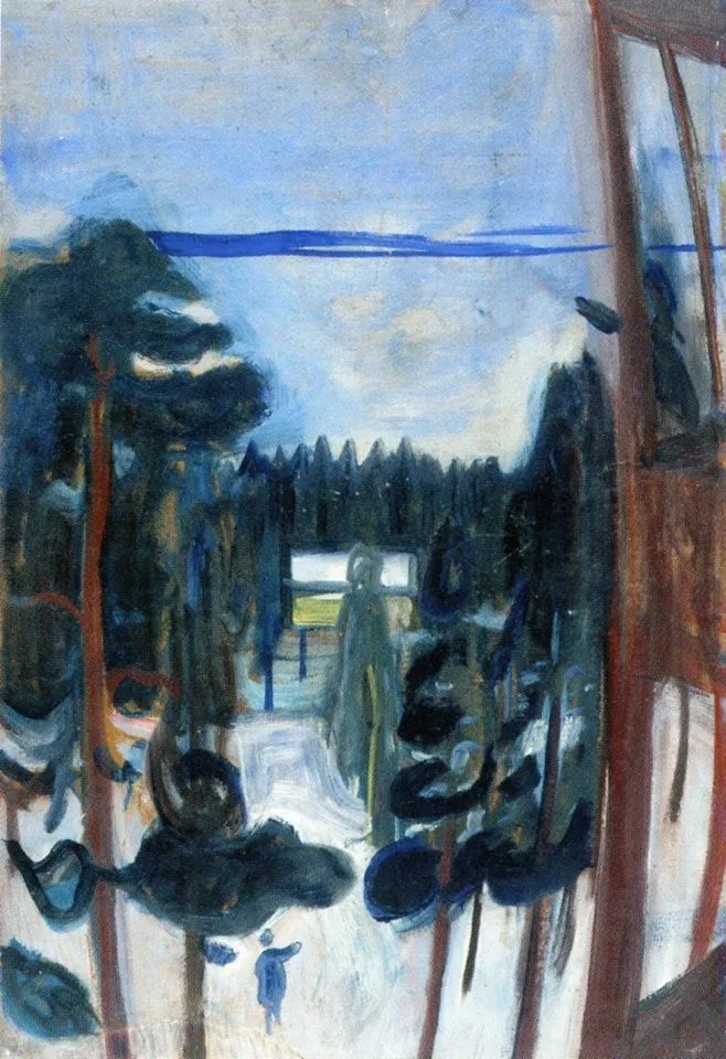 Winter Night, by Edvard Munch, oil, 1900