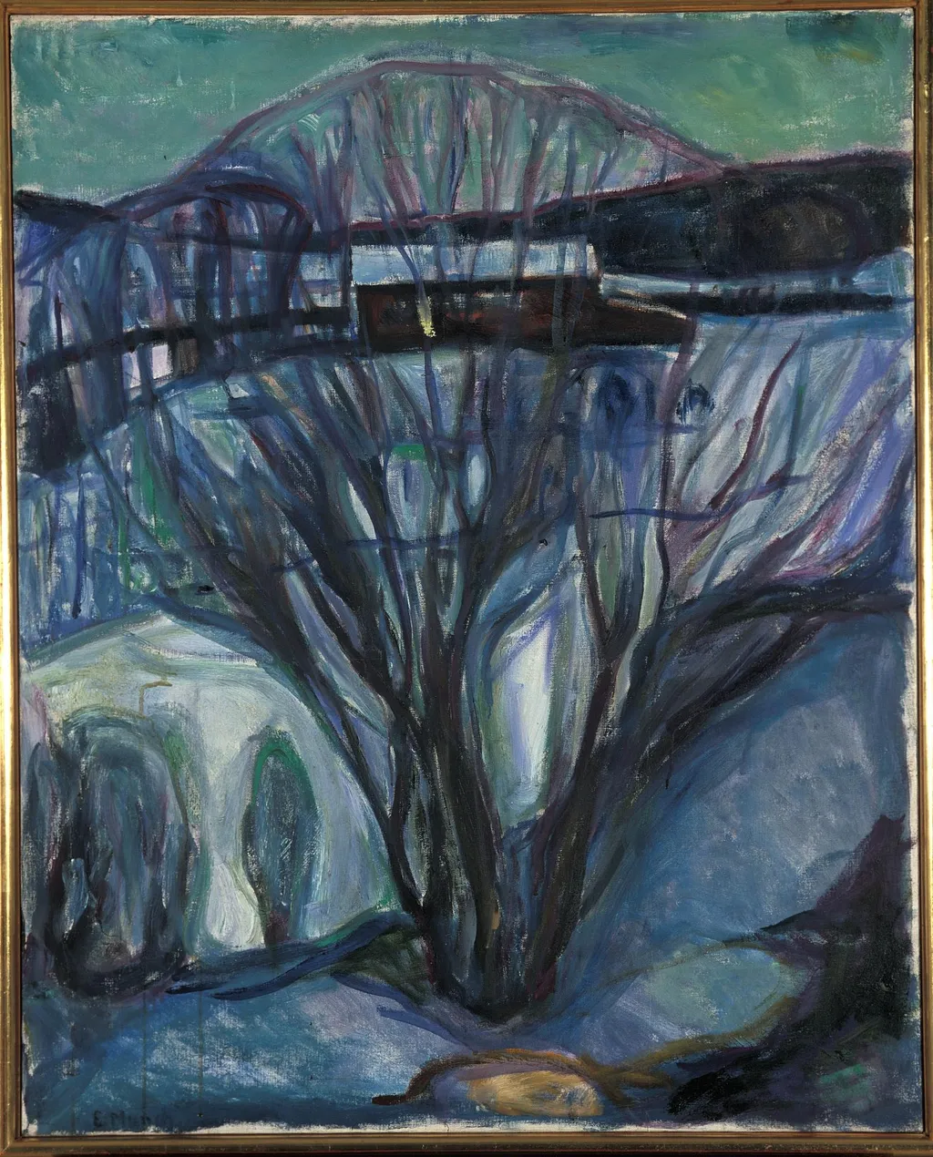 Winter Night, by Edvard Munch, oil, 1923