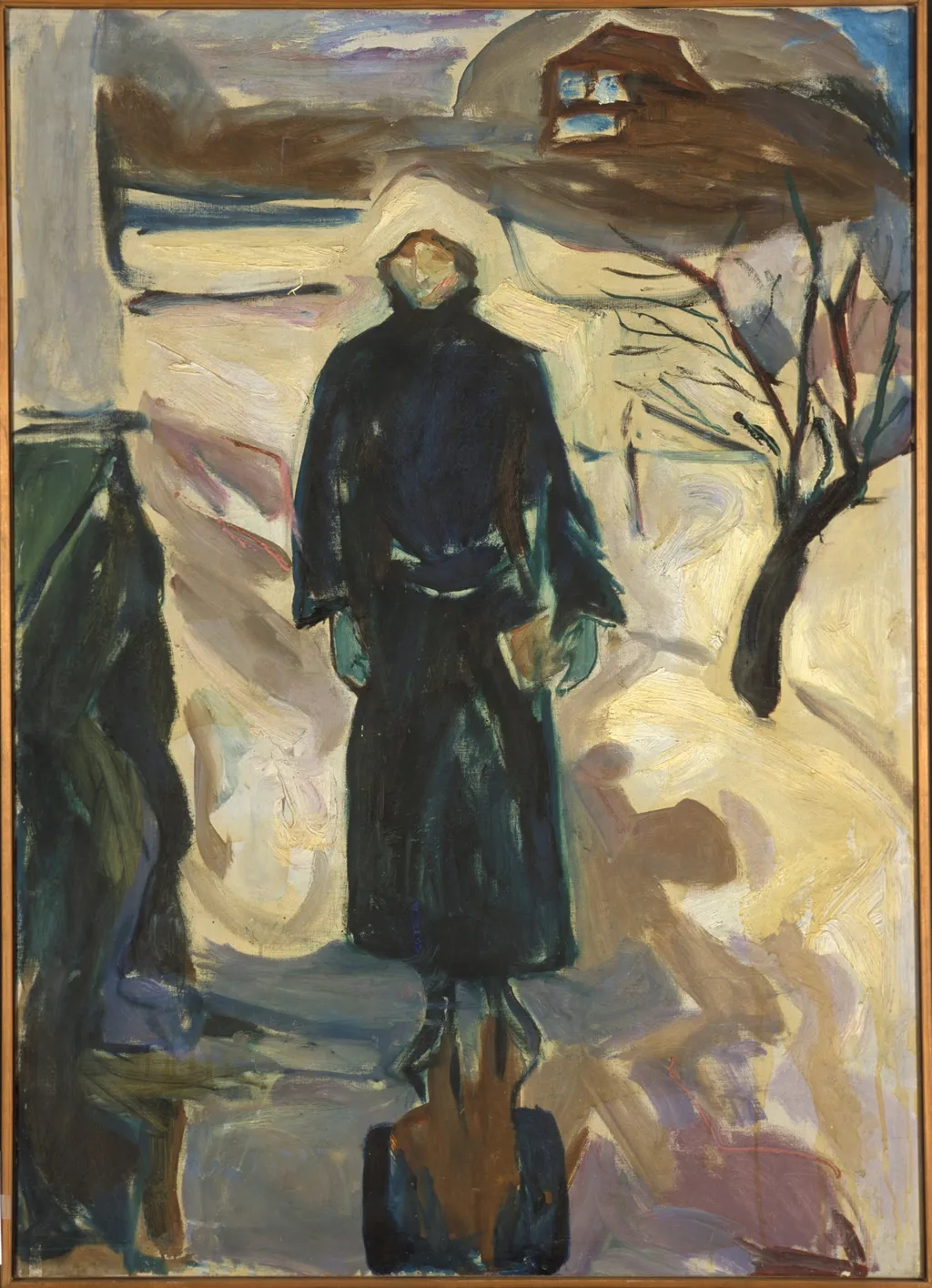 Woman by the House Corner, by Edvard Munch, oil, 1922