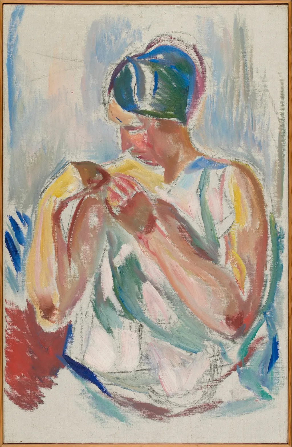 Woman in a Negligé, by Edvard Munch, oil, 1925