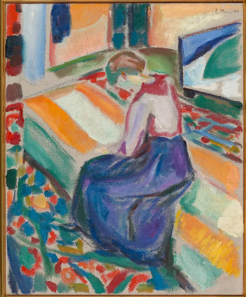 Woman Seated on a Couch, by Edvard Munch