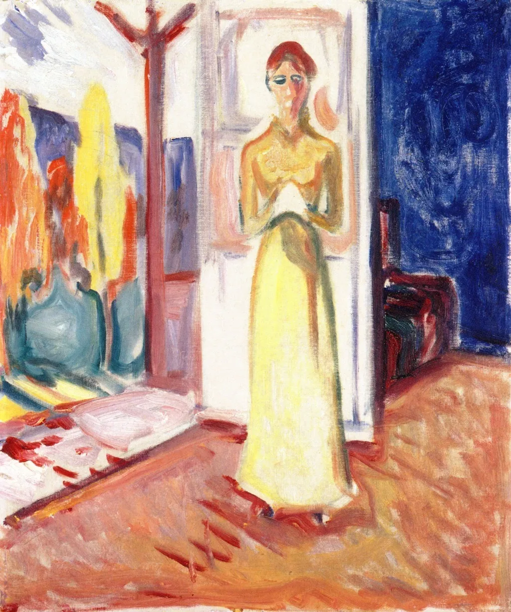 Woman Standing in the Doorway, by Edvard Munch, oil, 1906
