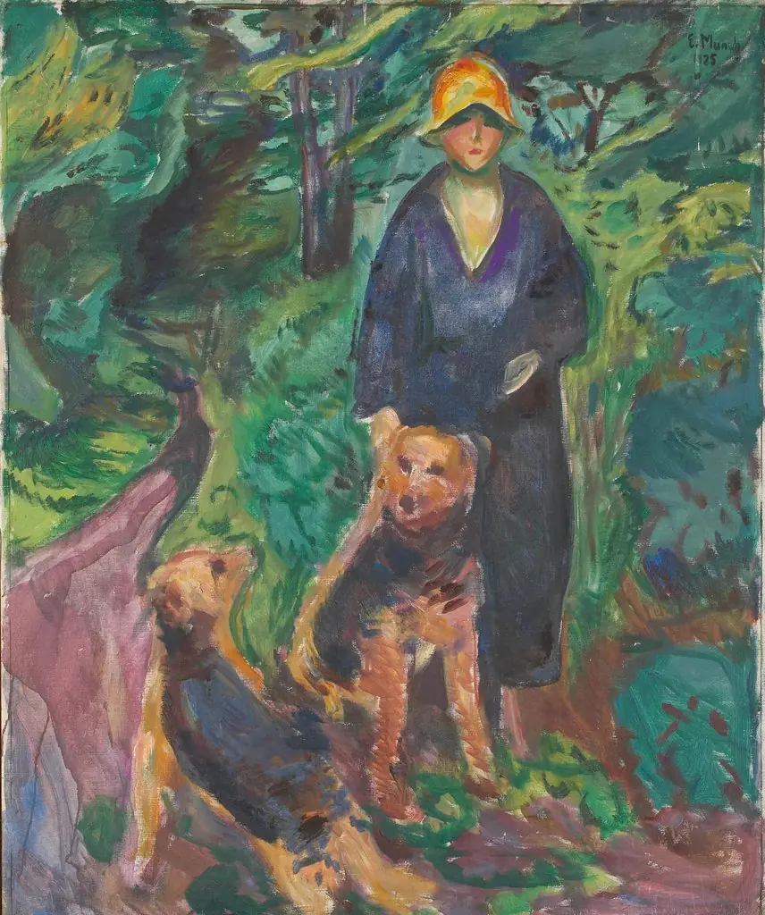Woman with Airdale Terrier, by Edvard Munch