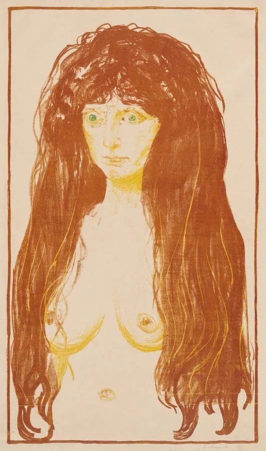 Woman with Red Hair and Green Eyes (The Sin), by Edvard Munch, 1901