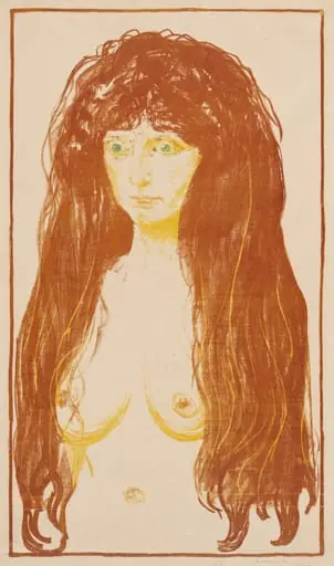 Woman with Red Hair and Green Eyes (The Sin), by Edvard Munch