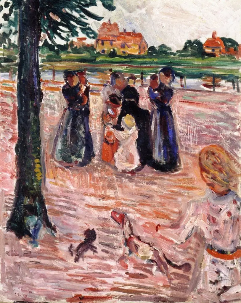 Women and Children in Warnemünde, by Edvard Munch, 1907