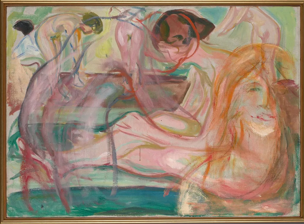 Women in the Bath, by Edvard Munch, oil, 1917