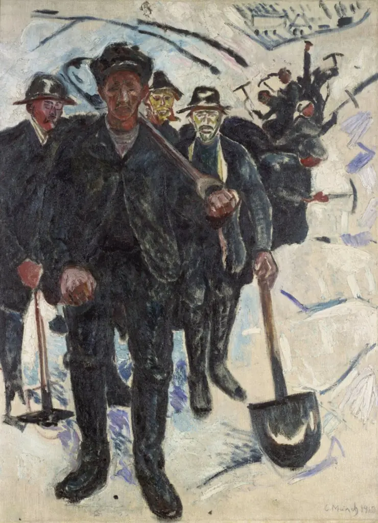 Workers in Snow, by Edvard Munch