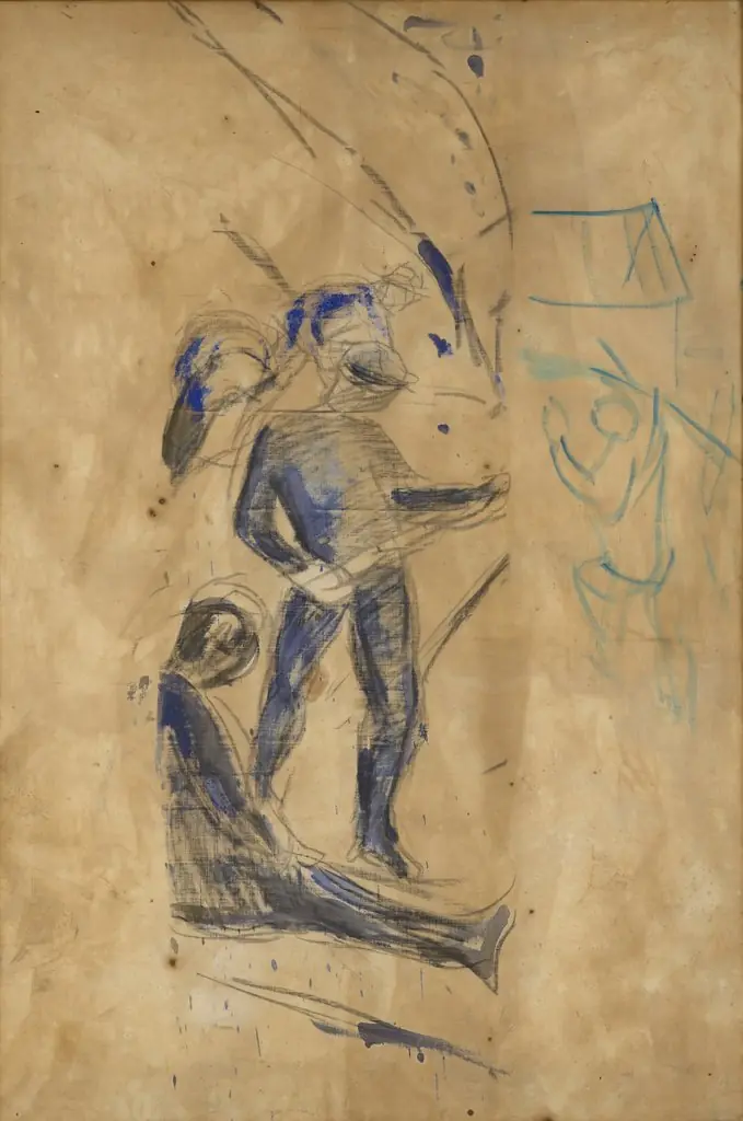 Workers in Snow: Fragment, by Edvard Munch