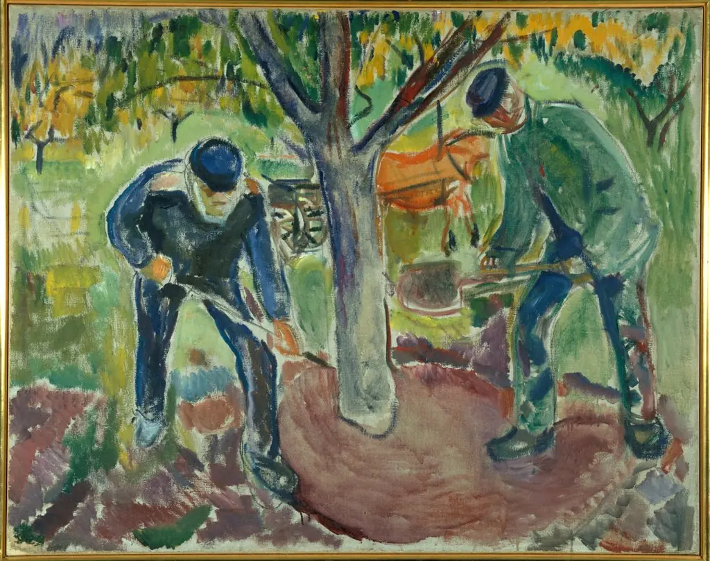 Workers in the Garden, by Edvard Munch