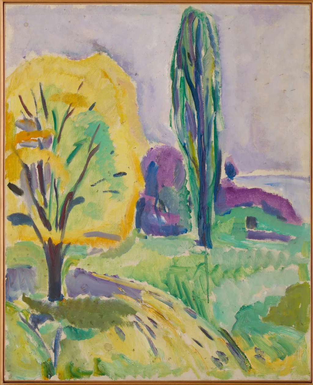 Yellow and Green Tree, by Edvard Munch, oil, 1913