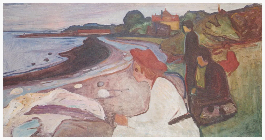 Young People on the Beach (The Linde Frieze), by Edvard Munch, oil, 1904