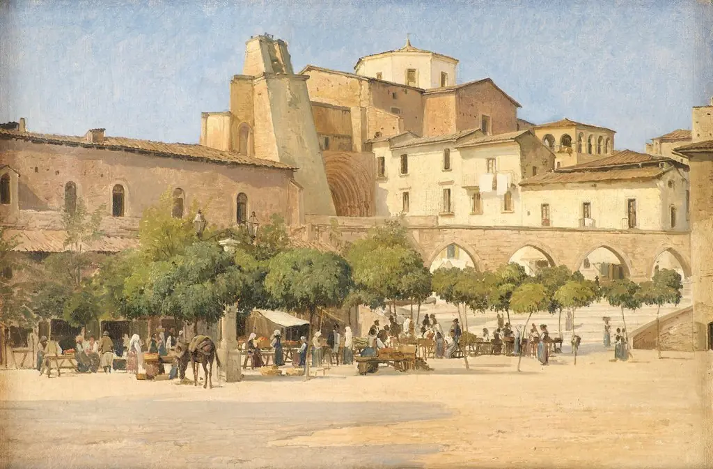 Torvet i Sulmona, by Edvard Petersen