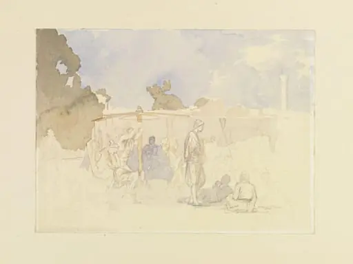 A group of figures in Eastern dress, Turkey, by Edward Armitage