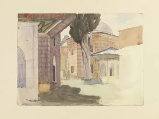 Türbes in the Royal Cemetery of the Muradiye (Murad II), Bursa, by Edward Armitage
