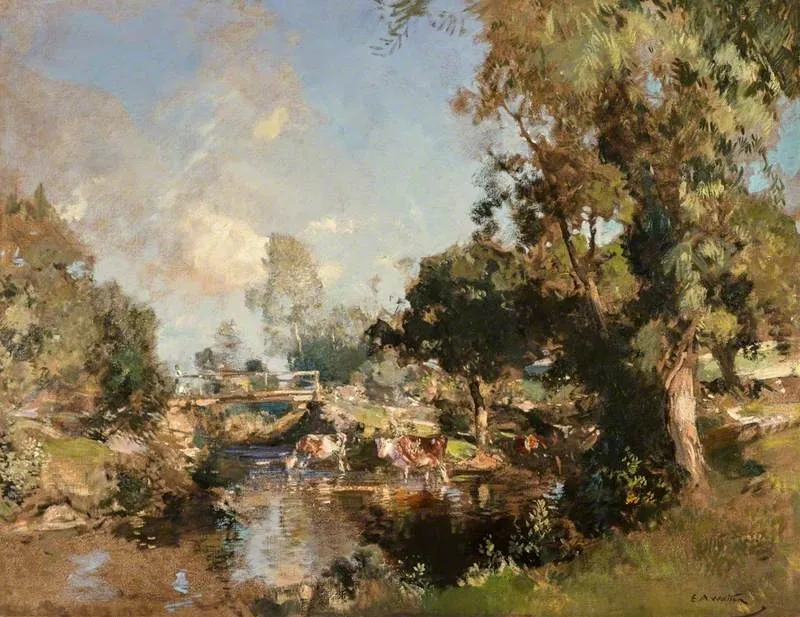 The Ford, New Abbey, by Edward Arthur Walton, oil, 1917