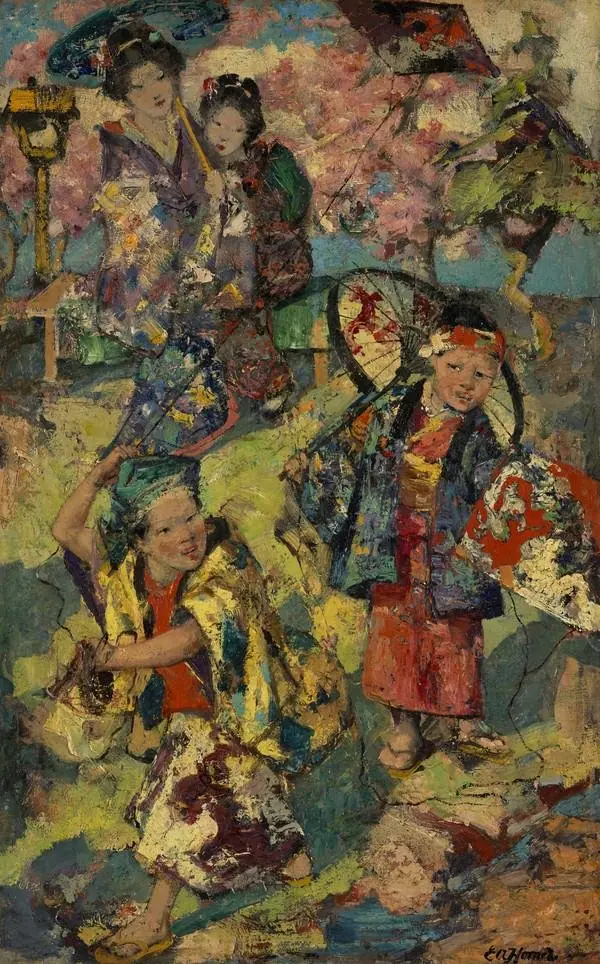 Kite Flying, Japan, by Edward Atkinson Hornel
