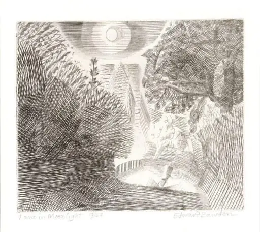 Lane in Moonlight, by Edward Bawden