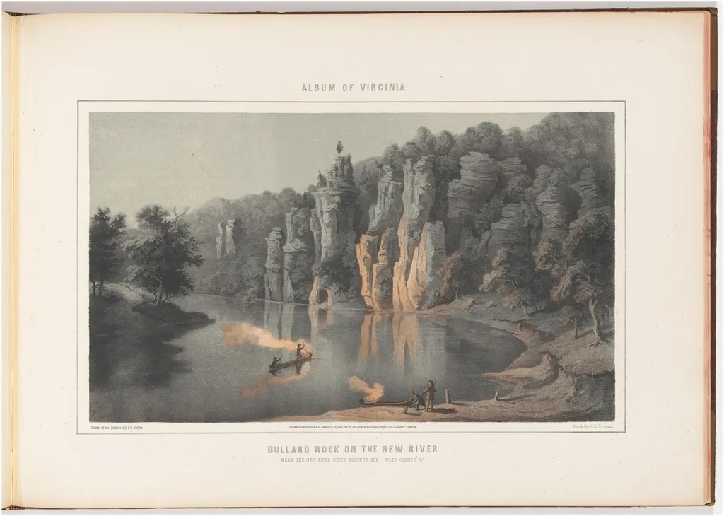 Bullard Rock on the New River, by Edward Beyer, ink, 1857