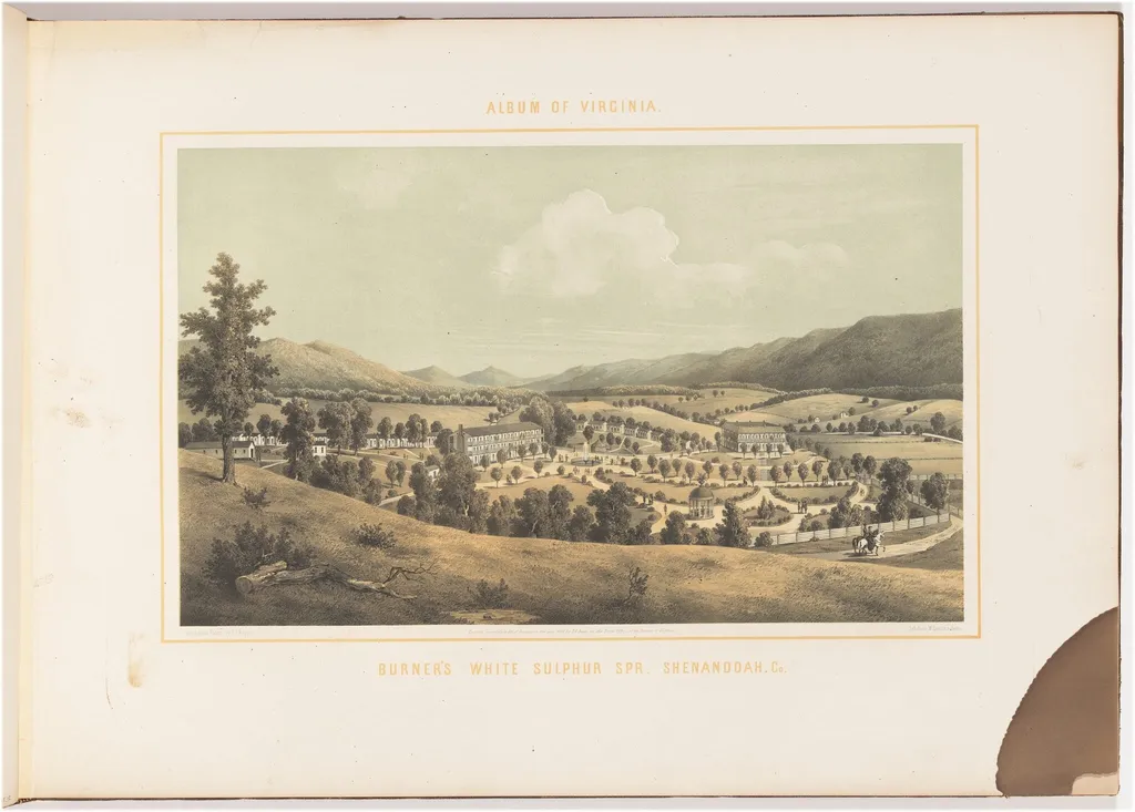 Burner's White Sulphur Spring, Shenandoah County, by Edward Beyer, ink, 1857