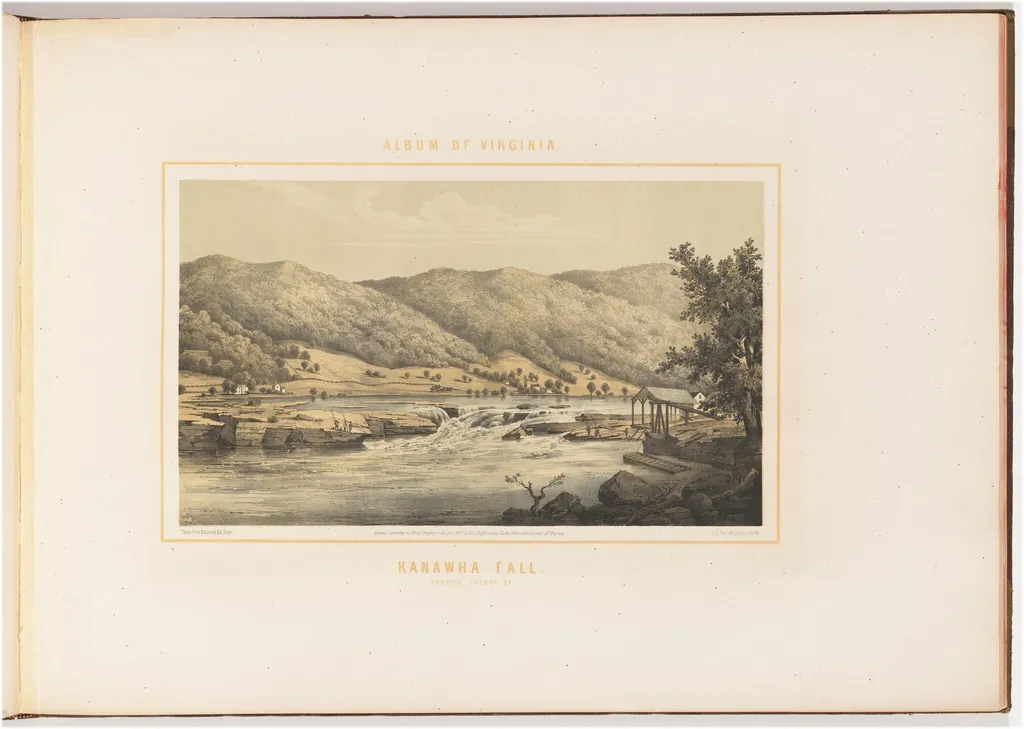 Kanawha Fall, by Edward Beyer, ink, 1857